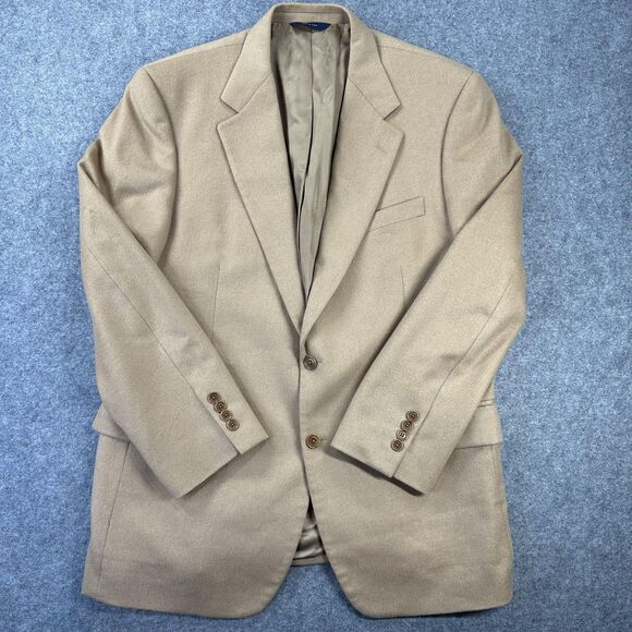 Brooks Brothers Blazer Mens 43 Beige Italian Camel Hair Sport Coat Two Button